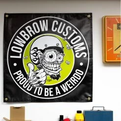 Lowbrow Customs Weirdo Banner -Motorcycle Accessories Shop 001833 LowbrowCustomsWeirdoBanner 3