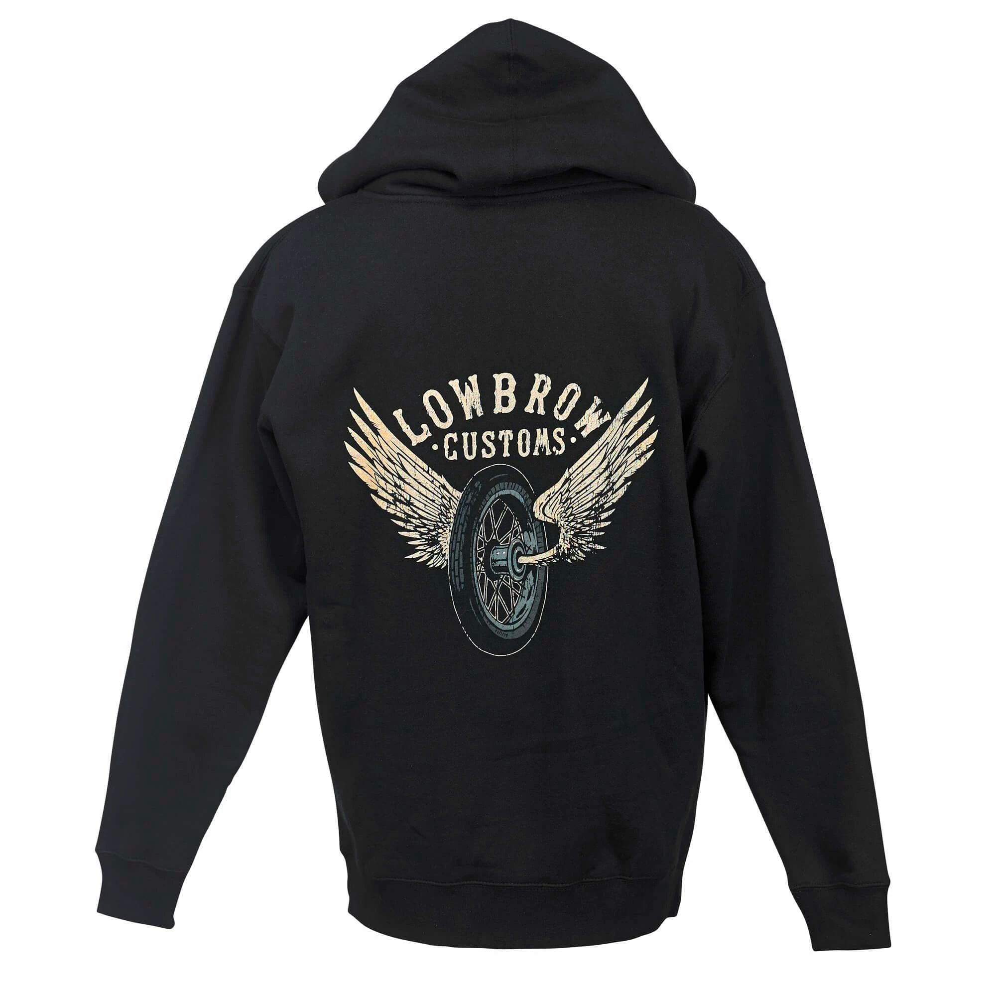 Lowbrow Customs Winged Wheel Zip-Up Hooded Sweatshirt 1 Lowbrow Customs Winged Wheel Zip-Up Hooded Sweatshirt