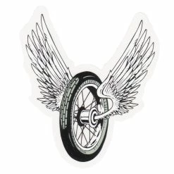 Lowbrow Customs Winged Wheel Sticker - Small