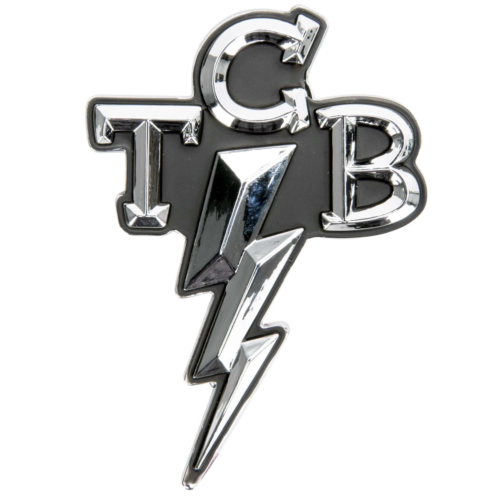 Lowbrow Customs TCB Takin' Care Of Business Chrome Stick-On 3D Emblem 2 Lowbrow Customs TCB Takin' Care Of Business Chrome Stick-On 3D Emblem - Image 2