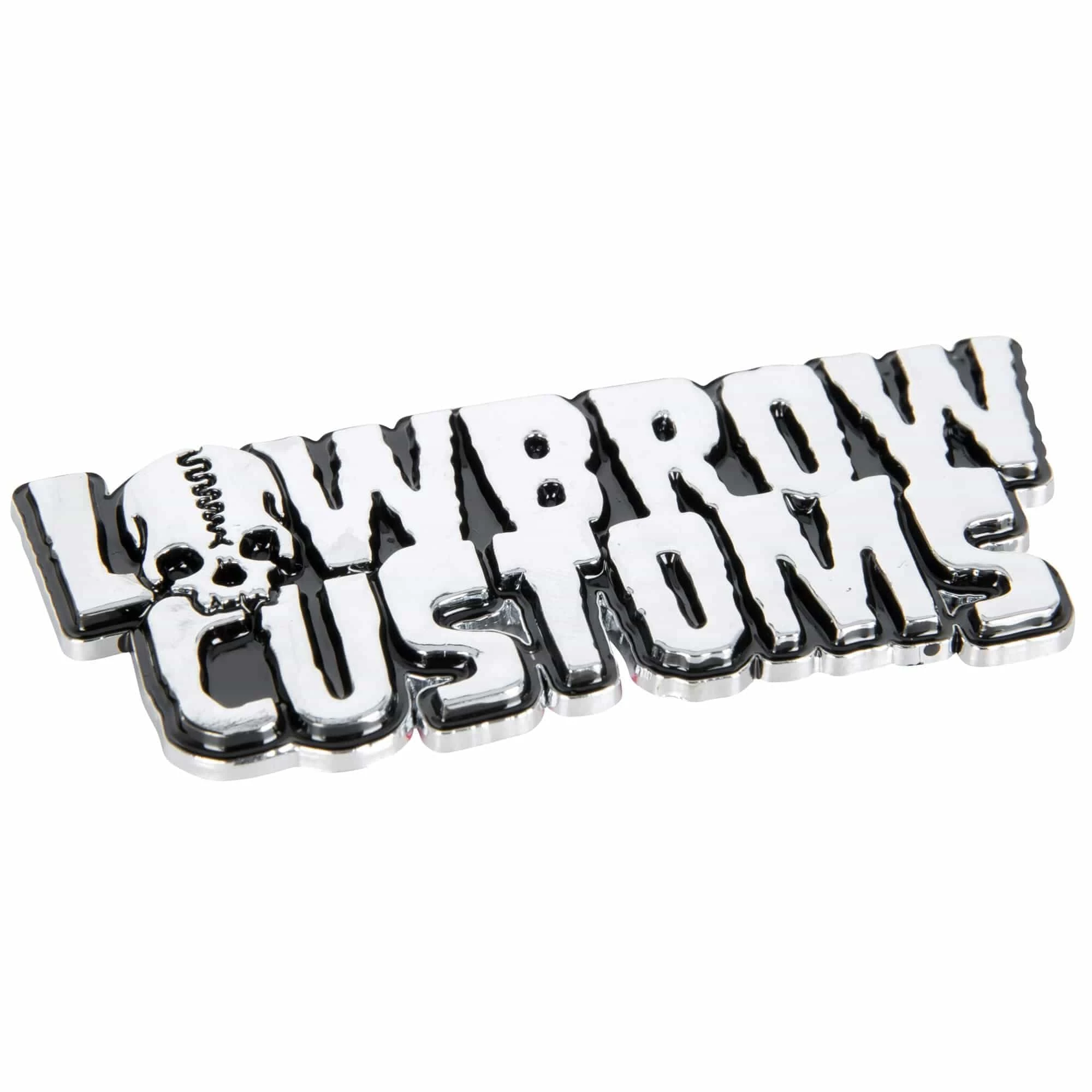 Lowbrow Customs Logo Chrome Stick-On 3D Emblem 1 Lowbrow Customs Logo Chrome Stick-On 3D Emblem