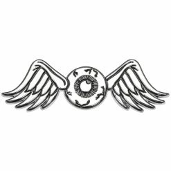 Lowbrow Customs Flying Eyeball Chrome Stick-On 3D Emblem