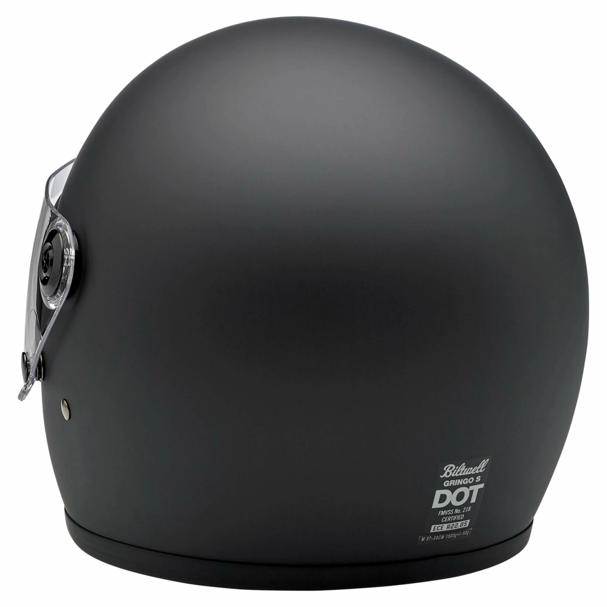Biltwell Gringo S DOT/ECE Approved Full Face Helmet - Flat Black 7 Biltwell Gringo S DOT/ECE Approved Full Face Helmet - Flat Black - Image 7
