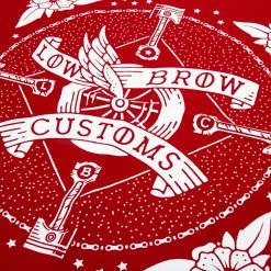 Lowbrow Customs Bandanna 3 Pack - Made In The USA -Motorcycle Accessories Shop 010131 Lowbrow Customs Winged Wheel Banner Bandana Made in the USA red 2