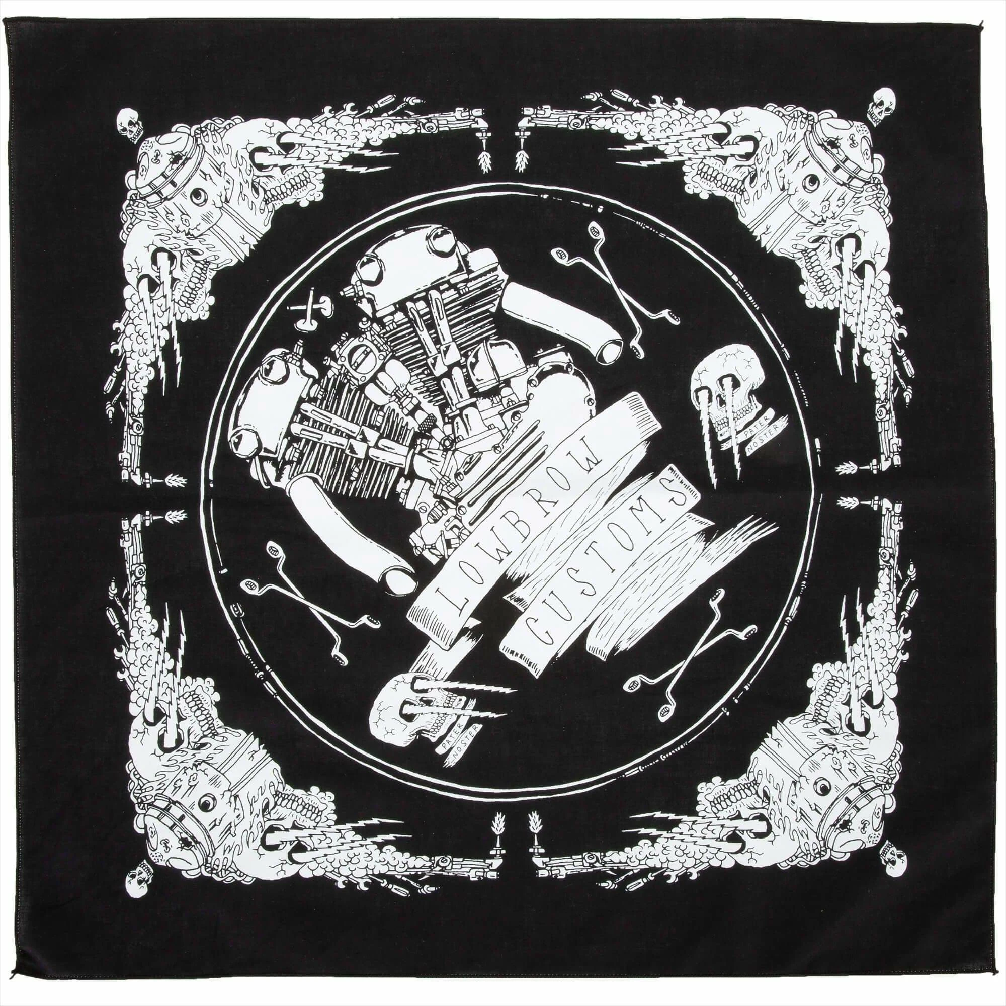 Lowbrow Customs Knucklehead Bandanna - Made In The USA 1 Lowbrow Customs Knucklehead Bandanna - Made In The USA