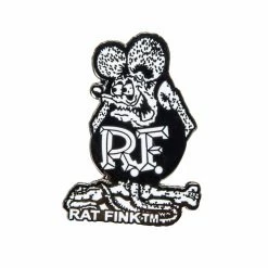 Mooneyes Rat Fink Lapel Pin - Black