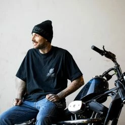 Biltwell Woven Bolts Beanie - Black -Motorcycle Accessories Shop 011918 Biltwell Beanie WovenBoltsBlack 5