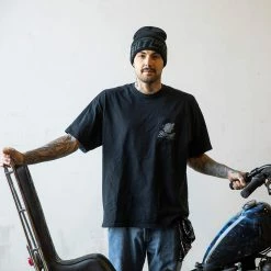 Biltwell Woven Bolts Beanie - Black -Motorcycle Accessories Shop 011918 Biltwell Beanie WovenBoltsBlack 7