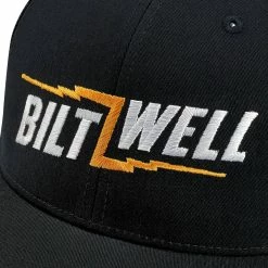 Biltwell Bolts 2 Snap Back Hat - Black -Motorcycle Accessories Shop 012238 Biltwell Snap Back Hat Bolts 2 Black White Orange 4