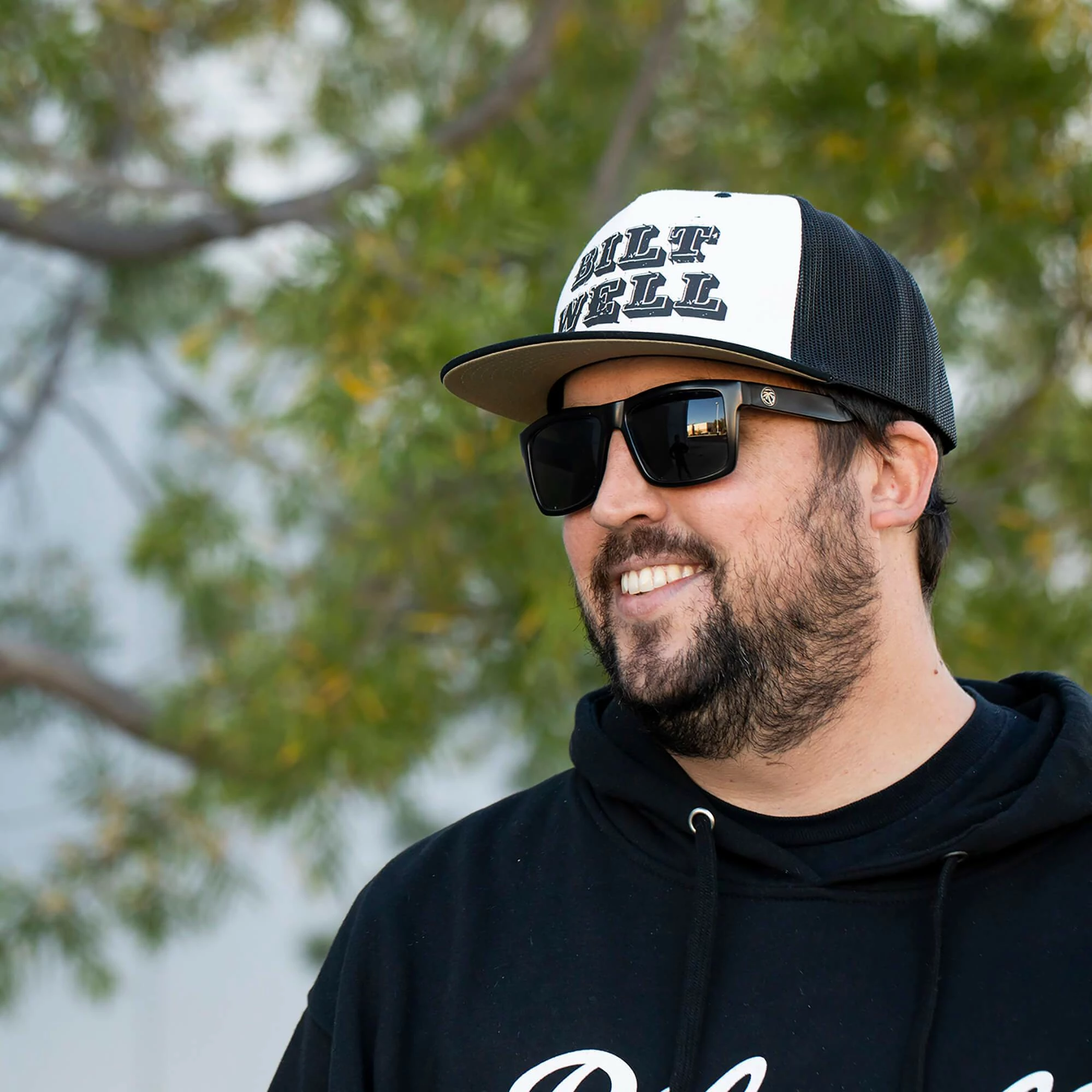 Biltwell Smudge Snap Back Hat - Black/White/Khaki 4 Biltwell Smudge Snap Back Hat - Black/White/Khaki - Image 4