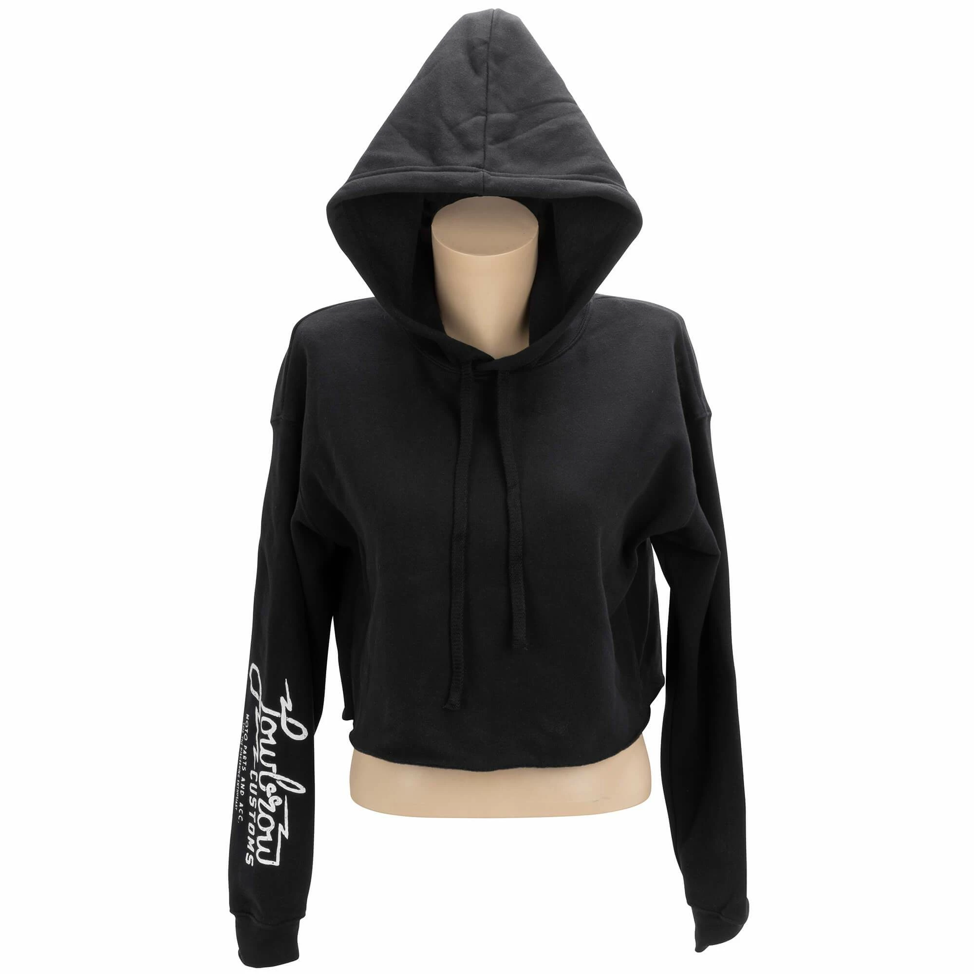 Lowbrow Customs Parts And Accessories Womens Cropped Hooded Sweatshirt 3 Lowbrow Customs Parts And Accessories Womens Cropped Hooded Sweatshirt - Image 3