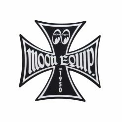 Mooneyes Maltese Iron Cross Sticker - Small - Black