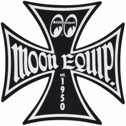 Mooneyes Maltese Iron Cross Sticker - Large - Black