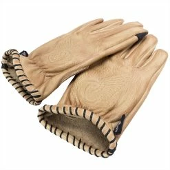Axel Co. Tan Waxed Cowhide Gloves -Motorcycle Accessories Shop 012469 Axel Co TanWaxedCowhideGloves 3