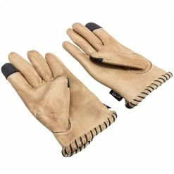 Axel Co. Tan Waxed Cowhide Gloves -Motorcycle Accessories Shop 012469 Axel Co TanWaxedCowhideGloves 4