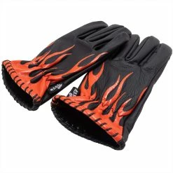 Axel Co. Flame Cowhide Gloves -Motorcycle Accessories Shop 012470 Axel Co FlameCowhideGloves 3