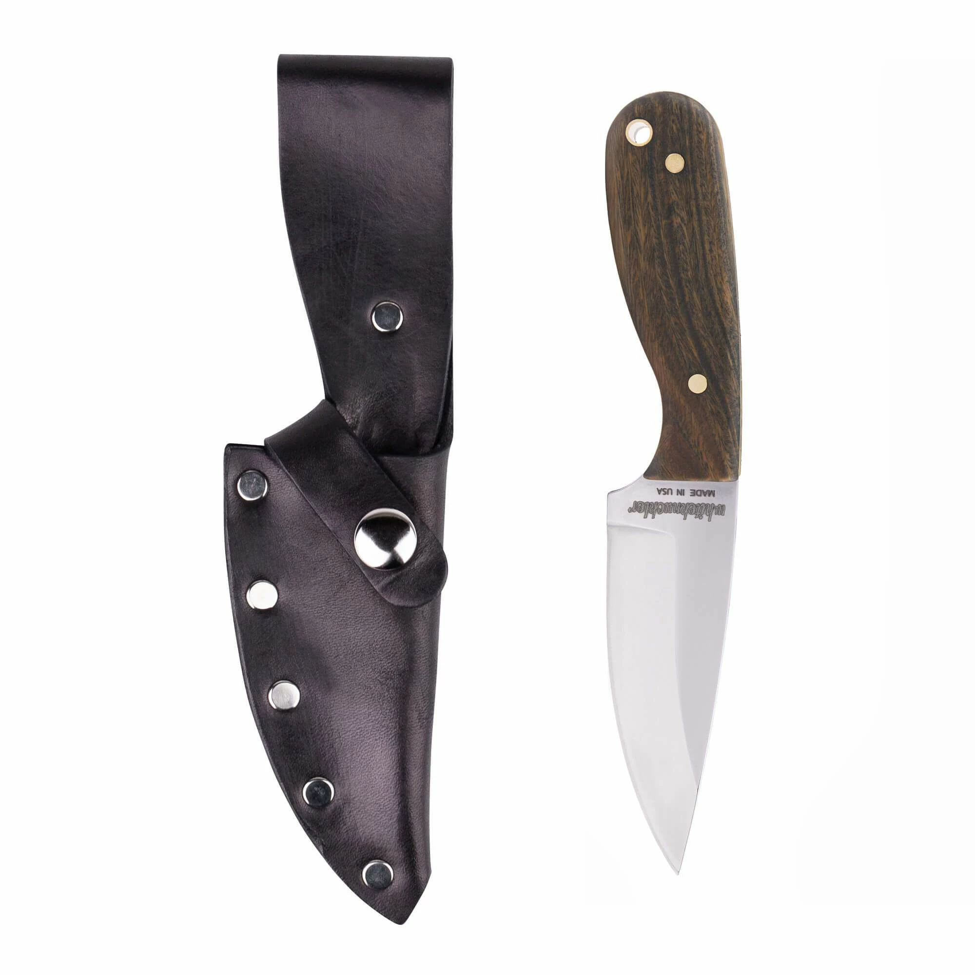 Whiteknuckler Brand Lignum Vitae - Model 3 Knife - Right Hand - Black Sheath 1 Whiteknuckler Brand Lignum Vitae - Model 3 Knife - Right Hand - Black Sheath