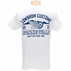 Lowbrow Customs Bonneville Salt Flats 2021 Racing Support T-Shirt - White