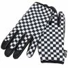 Axel Co. Black & White Checkers Mesh Top Gloves