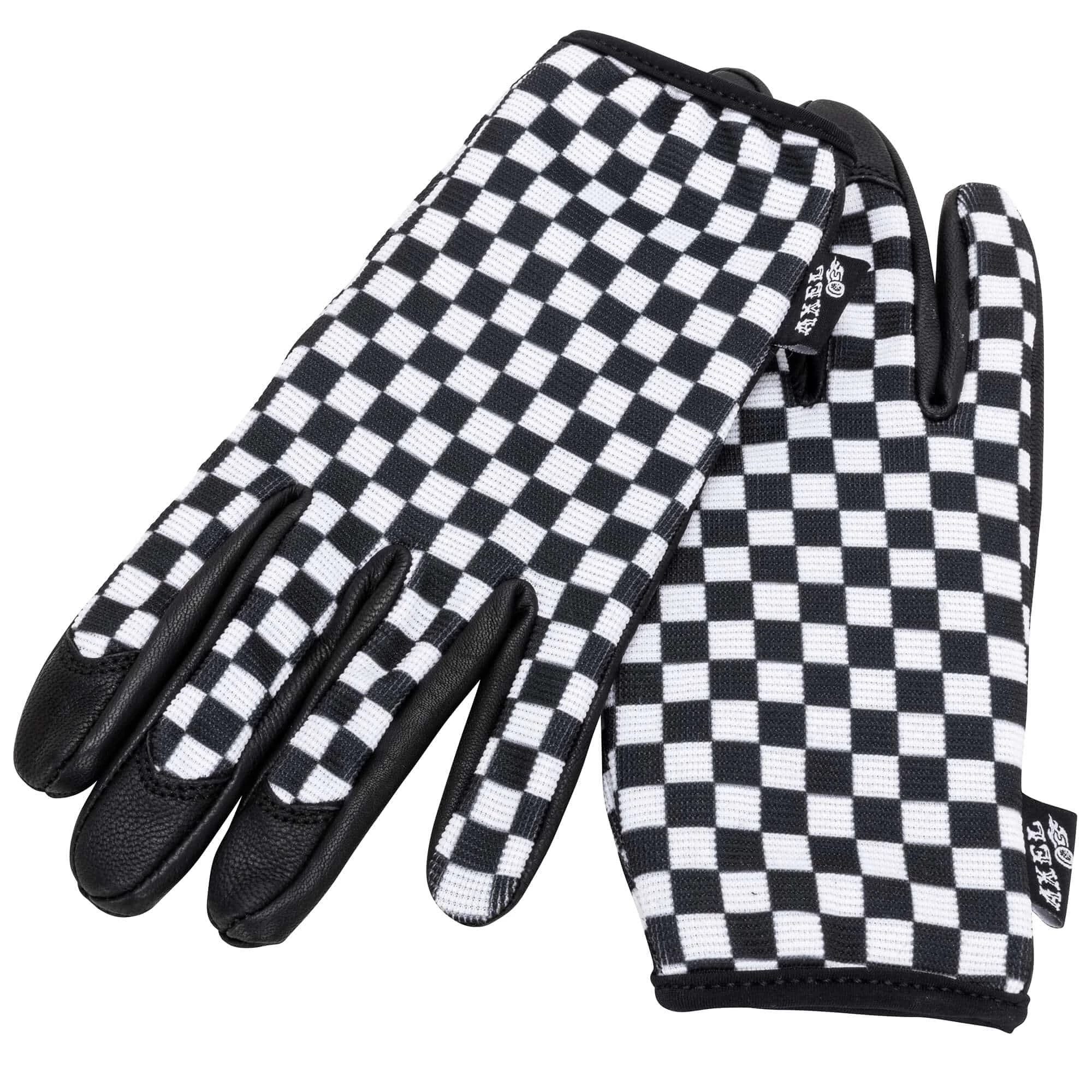 Axel Co. Black & White Checkers Mesh Top Gloves 1 Axel Co. Black & White Checkers Mesh Top Gloves