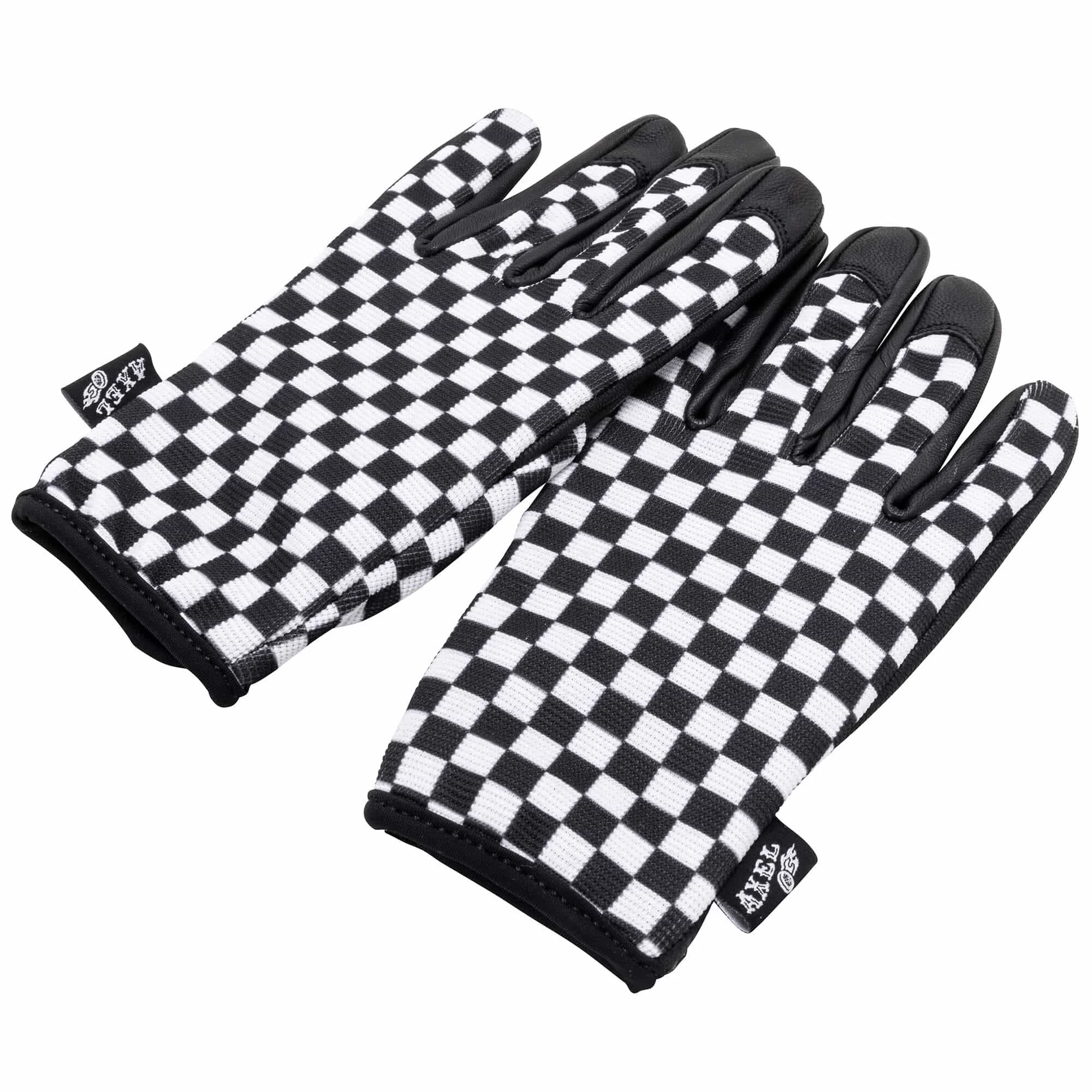 Axel Co. Black & White Checkers Mesh Top Gloves 4 Axel Co. Black & White Checkers Mesh Top Gloves - Image 4