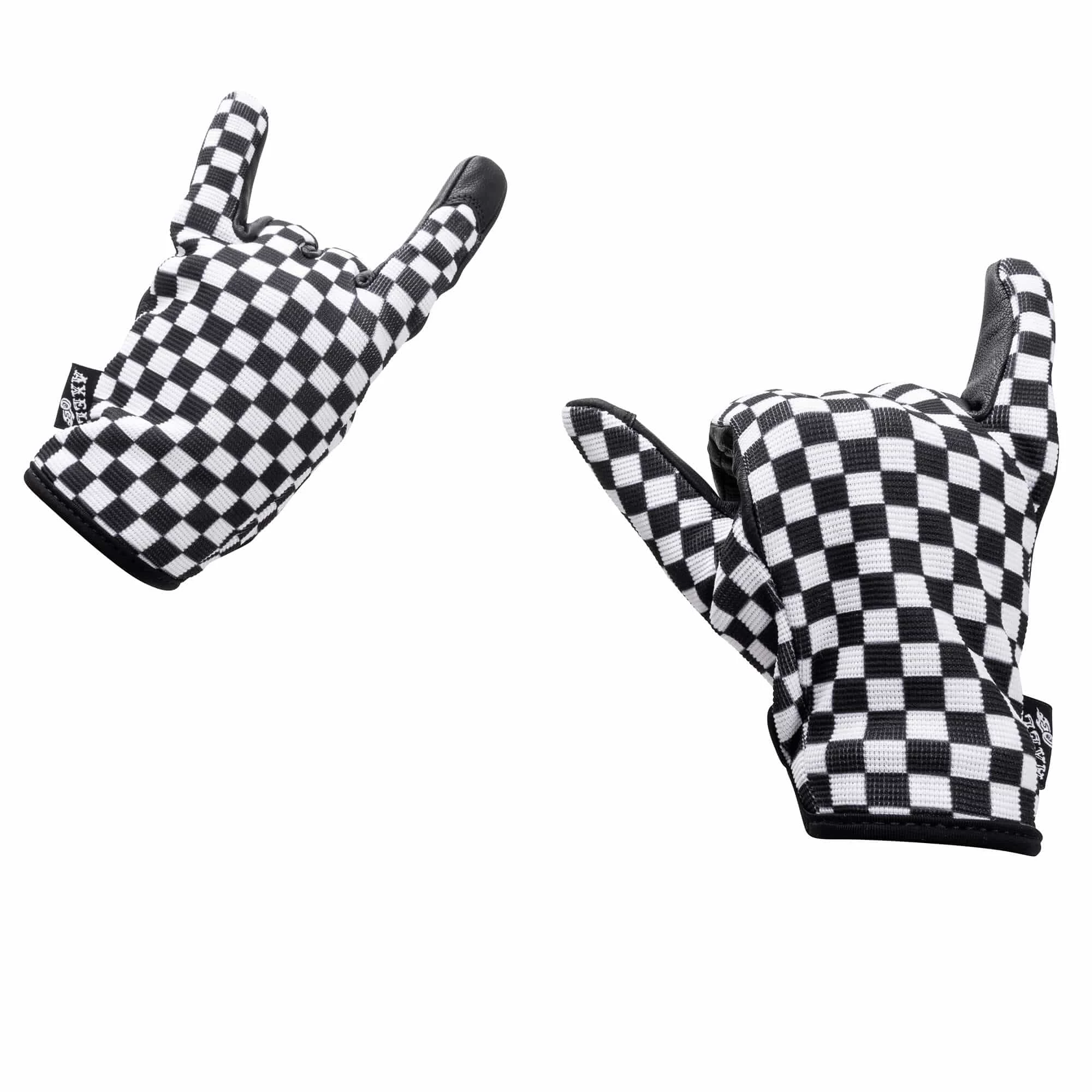 Axel Co. Black & White Checkers Mesh Top Gloves 6 Axel Co. Black & White Checkers Mesh Top Gloves - Image 6