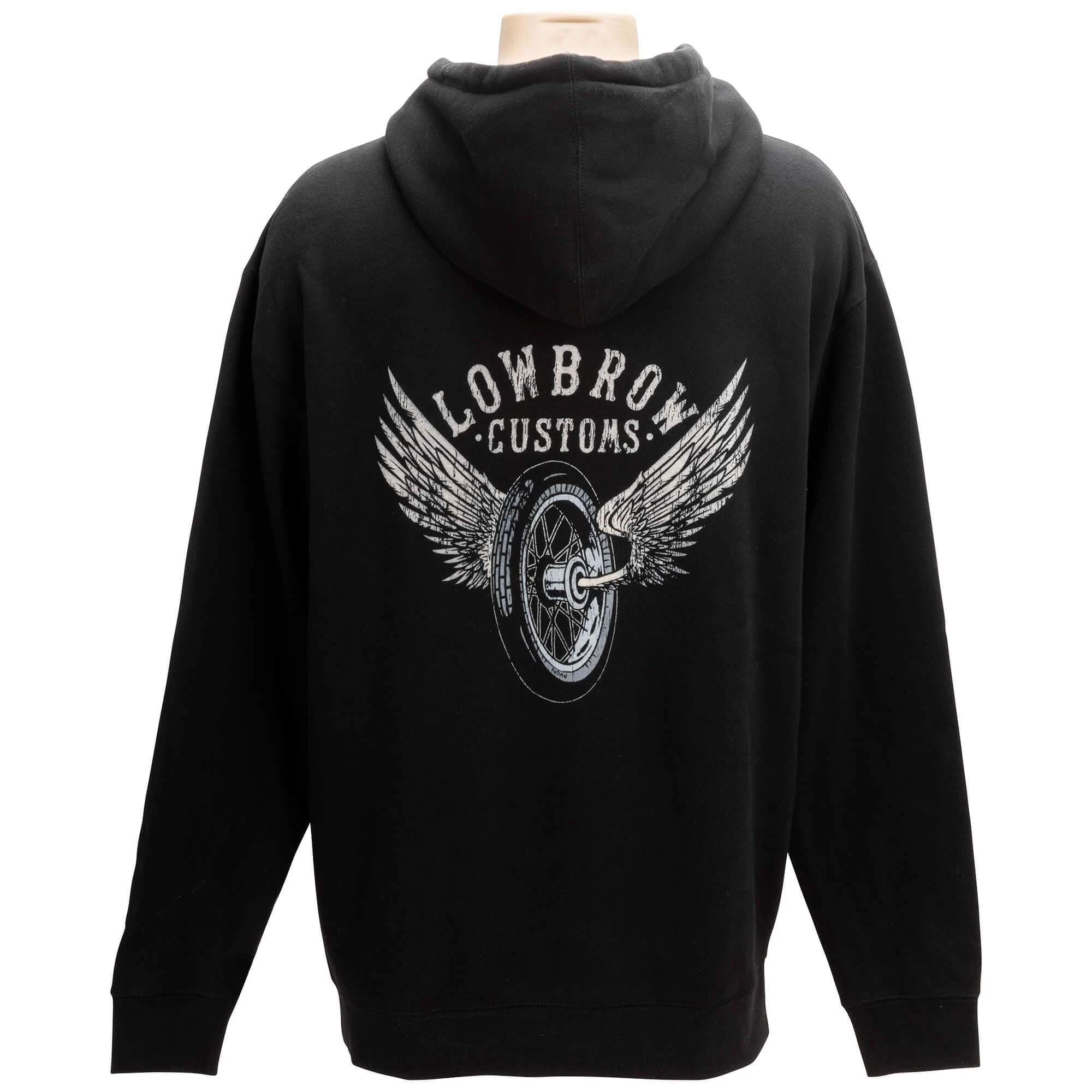 Lowbrow Customs Winged Wheel Pullover Hooded Sweatshirt 1 Lowbrow Customs Winged Wheel Pullover Hooded Sweatshirt
