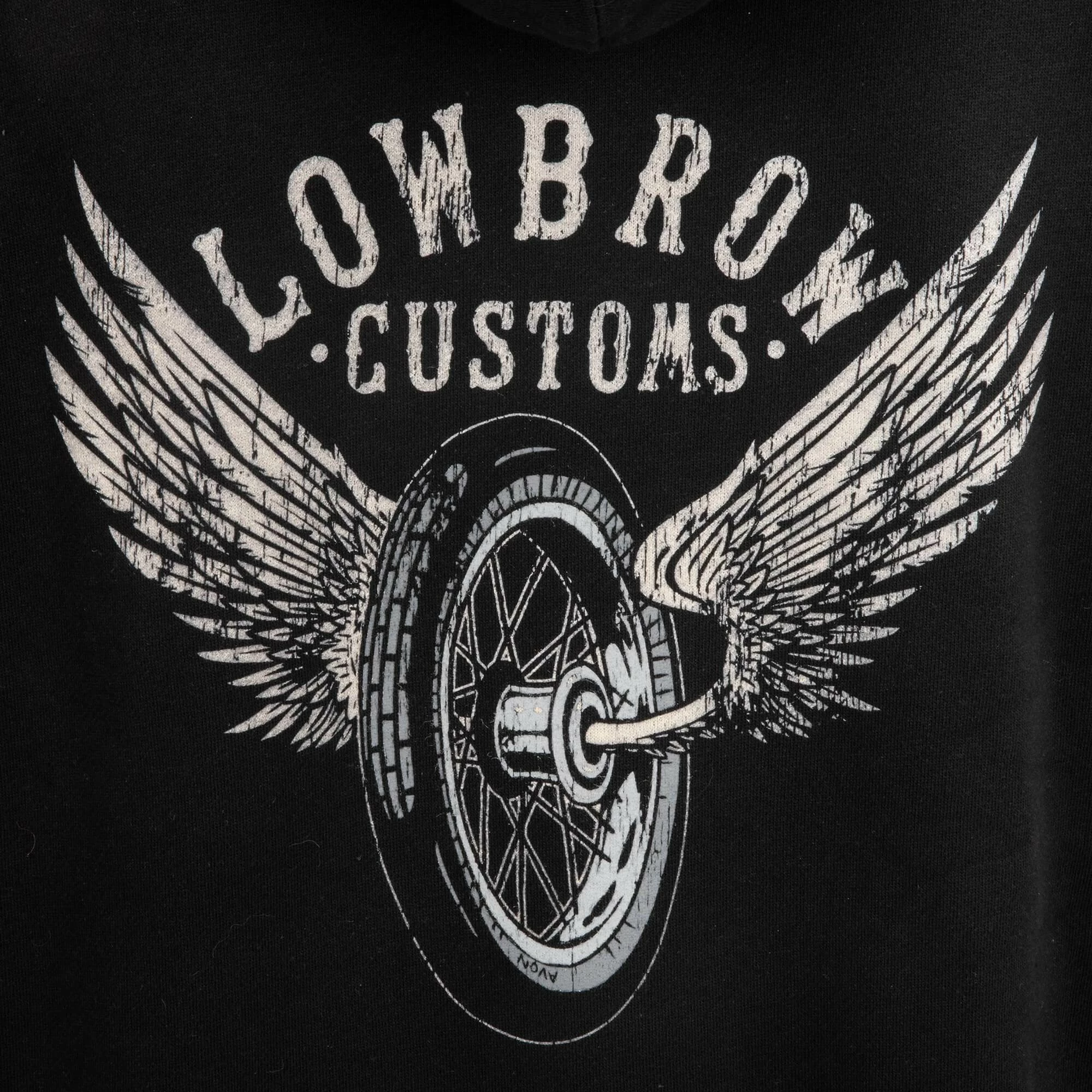 Lowbrow Customs Winged Wheel Pullover Hooded Sweatshirt 2 Lowbrow Customs Winged Wheel Pullover Hooded Sweatshirt - Image 2