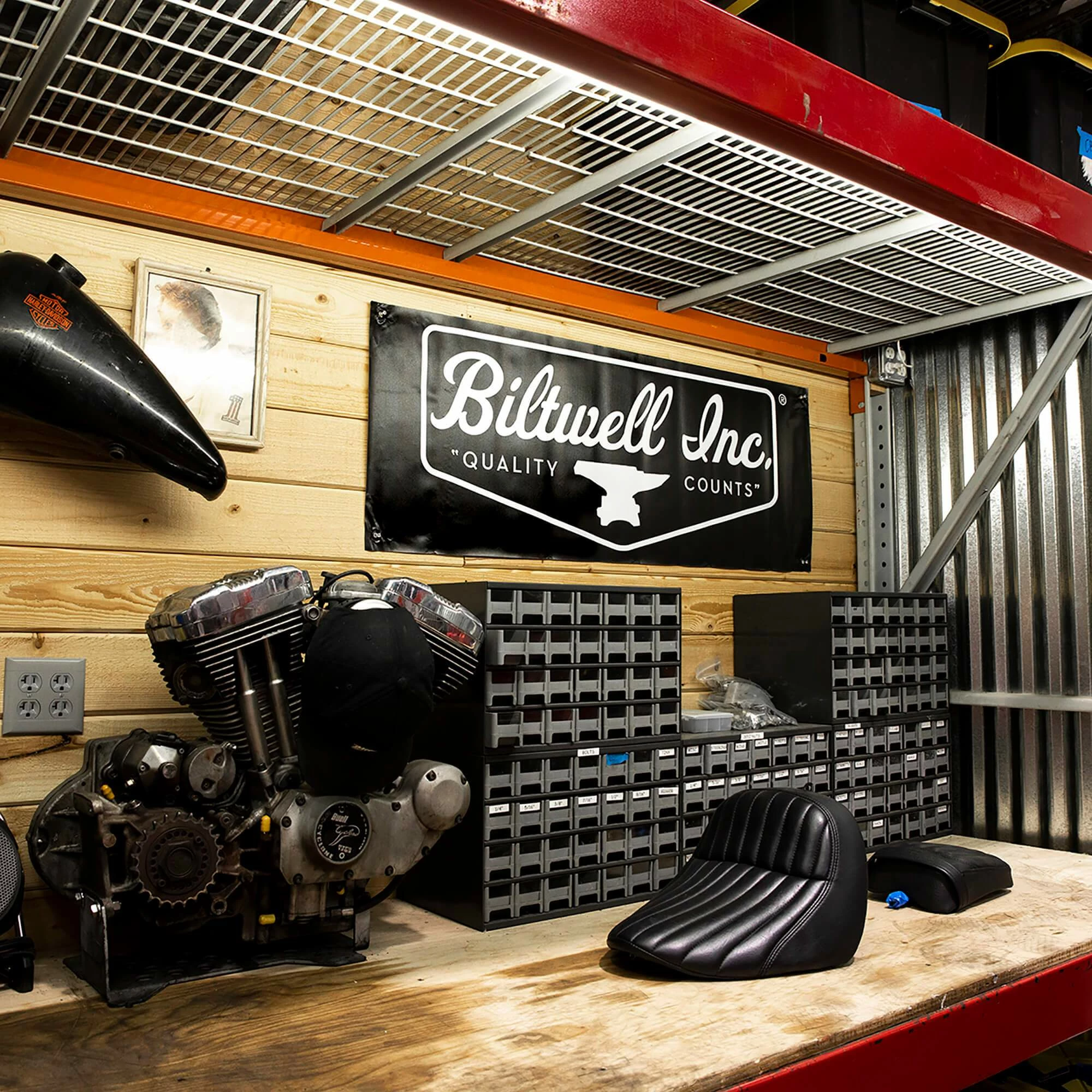Biltwell Logo Shop Banner - Black/White 5 Biltwell Logo Shop Banner - Black/White - Image 5