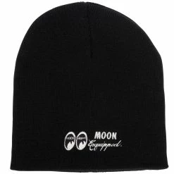 Mooneyes MOON Equipped Embroidered Short Beanie - Black