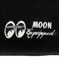 Mooneyes MOON Equipped Embroidered Knit Hat - Black -Motorcycle Accessories Shop 013535 Mooneyes MOONEquippedEmbroideredKnitHat Black 3