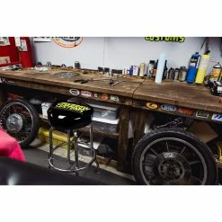 Lowbrow Customs Logo Shop Stool -Motorcycle Accessories Shop 013595 LowbrowCustoms LogoShopStool 1244