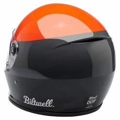 Biltwell Lane Splitter DOT/ECE Approved Full Face Helmet - Podium Gloss Orange/Grey/Black -Motorcycle Accessories Shop 014241 Biltwell LaneSplitterDOTECEApprovedFullFaceHelmet PodiumGlossOrangeGreyBlack 6