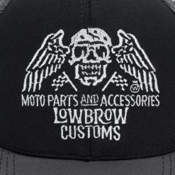 Lowbrow Customs Flying Skull Premium Snap Back Hat - USA Made -Motorcycle Accessories Shop 014827 Lowbrow Customs FlyingSkullPremiumSnapBackHat USAMade 1