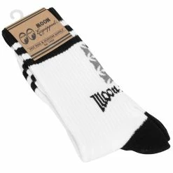 Mooneyes MOON Equipped 3 Iron Cross Reflector Socks - White -Motorcycle Accessories Shop 014966 Mooneyes MOONEquipped3IronCrossReflectorSocks White 1