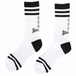 Mooneyes MOON Equipped 3 Iron Cross Reflector Socks - White