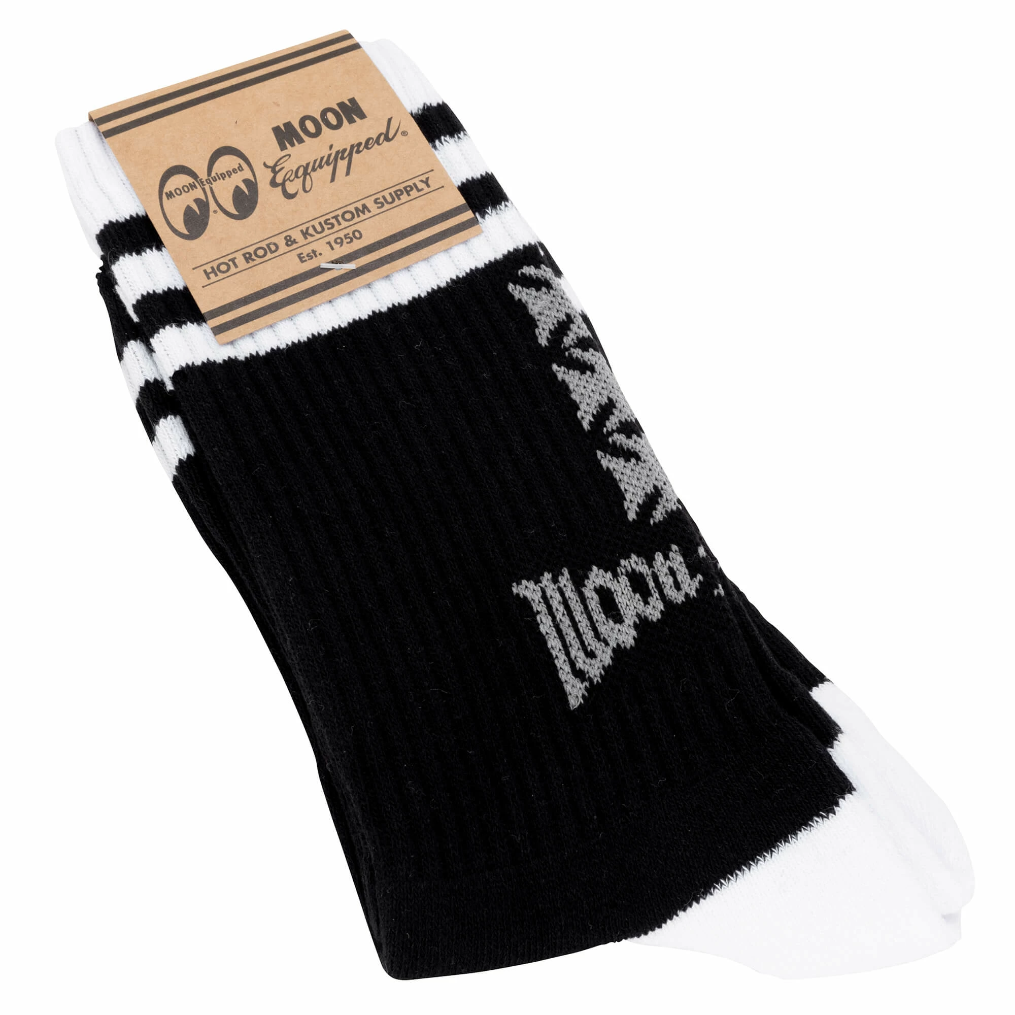Mooneyes MOON Equipped 3 Iron Cross Reflector Socks - Black 3 Mooneyes MOON Equipped 3 Iron Cross Reflector Socks - Black - Image 3