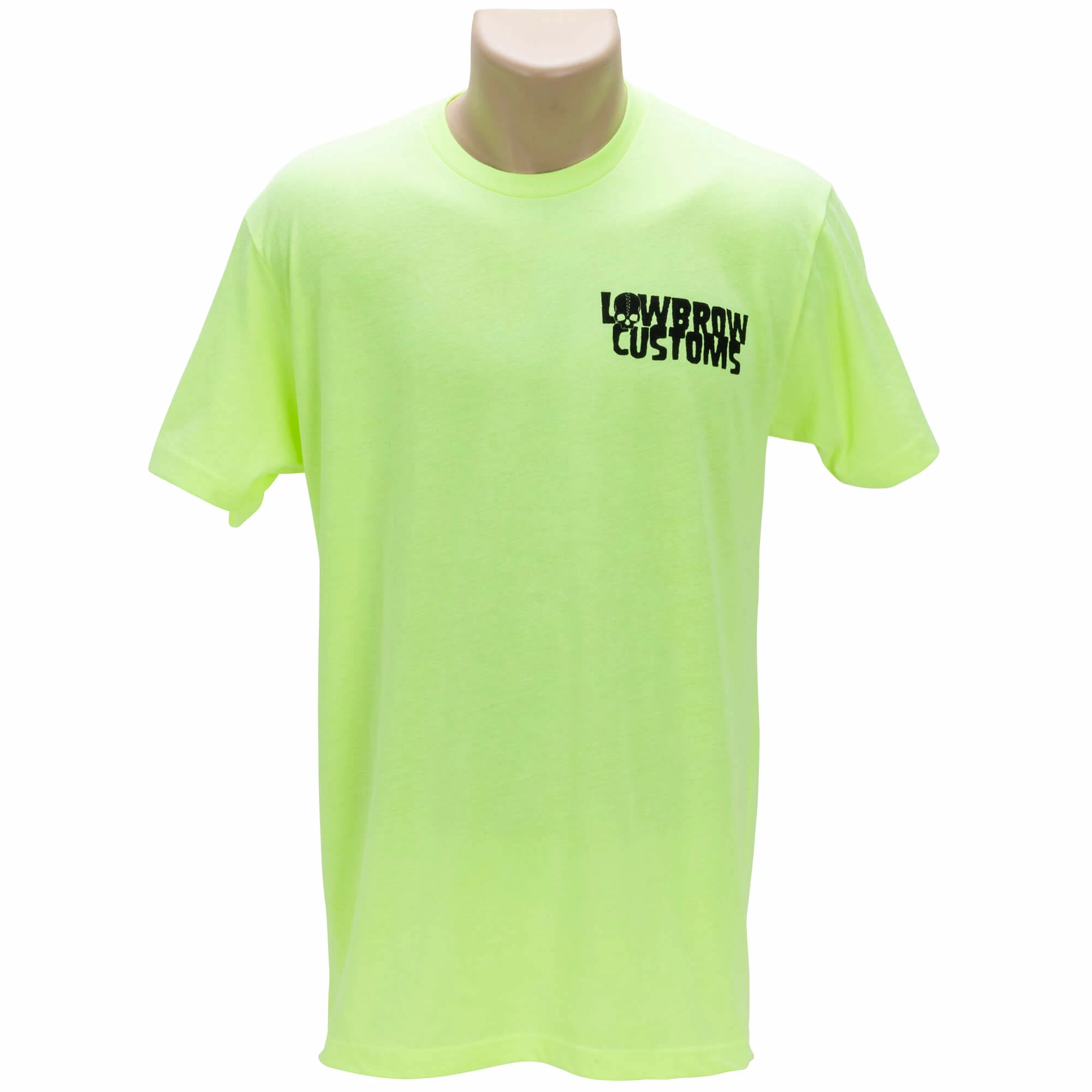 Lowbrow Customs Winged Wheel Neon Yellow High-Viz T-Shirt 3 Lowbrow Customs Winged Wheel Neon Yellow High-Viz T-Shirt - Image 3