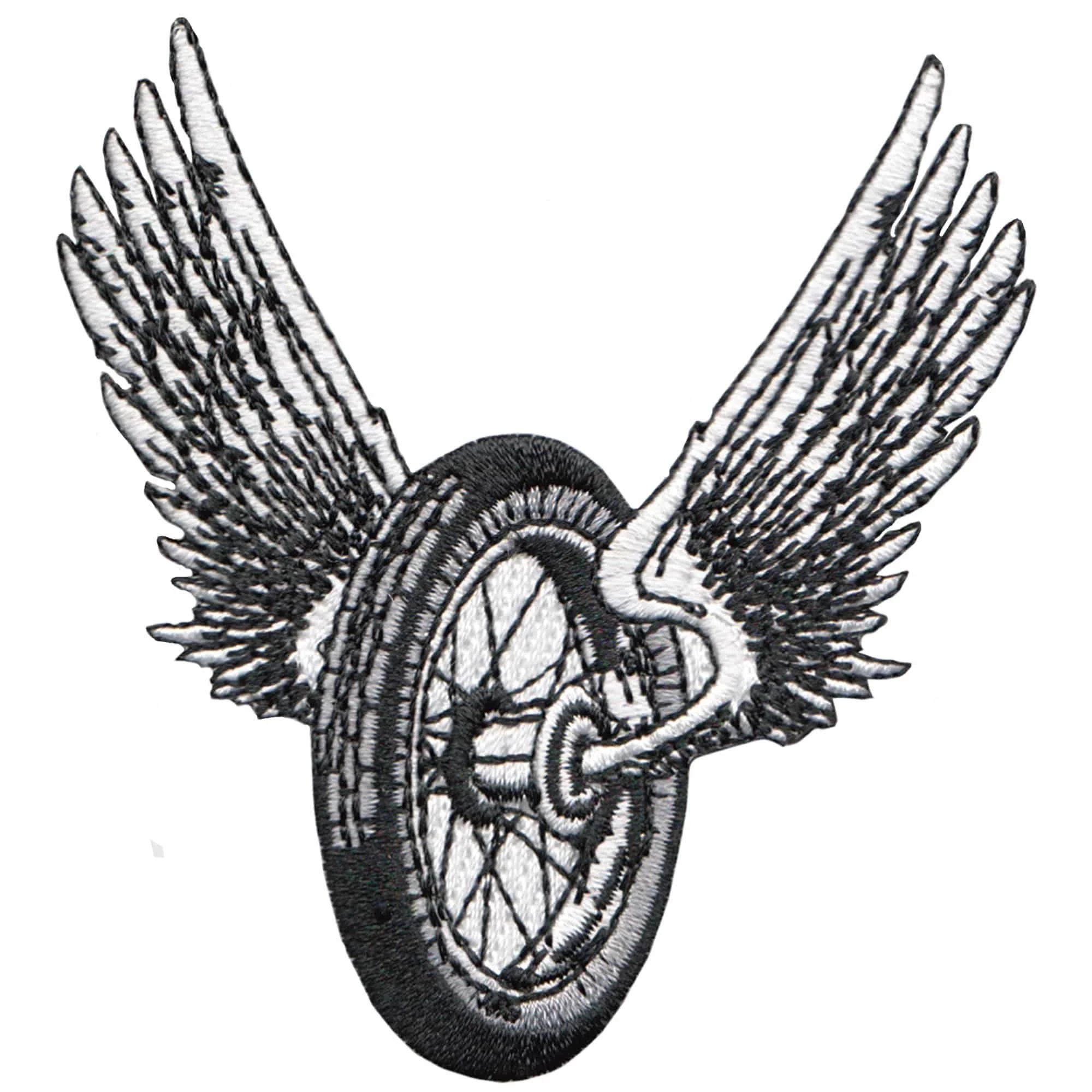 Lowbrow Customs Winged Motorcycle Wheel Patch 1 Lowbrow Customs Winged Motorcycle Wheel Patch